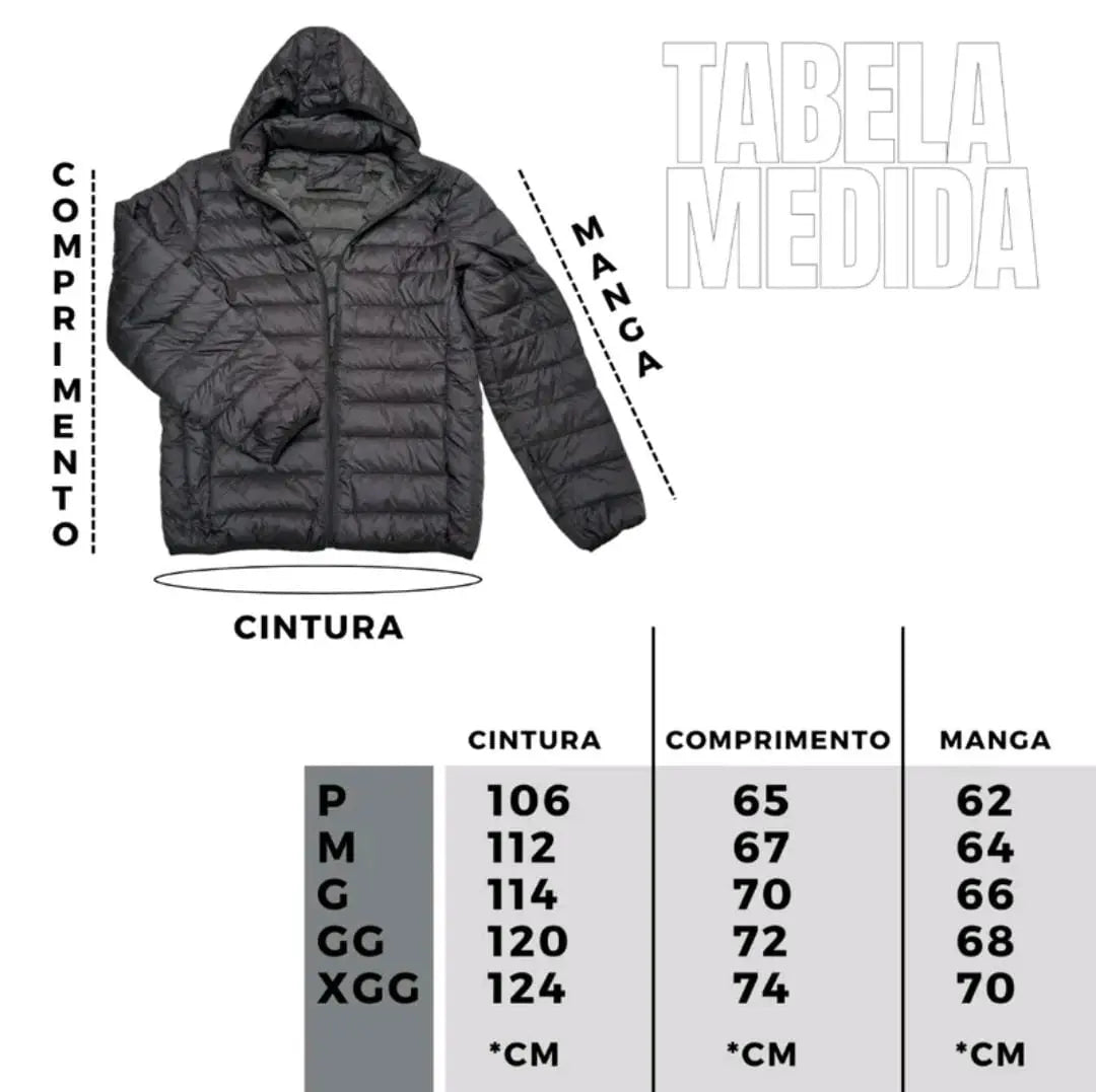 Jaqueta Puffer Gominho Premium com Capuz Removível