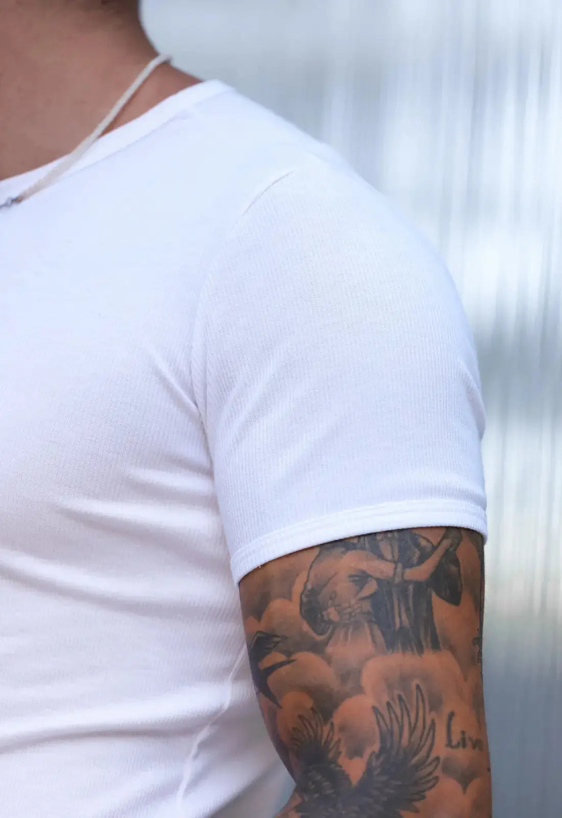 Camiseta Slim Canelada com Elastano Branca