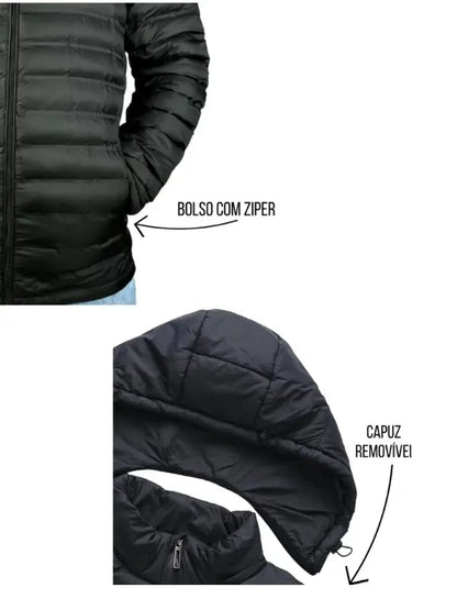 Jaqueta Puffer Gominho Premium com Capuz Removível