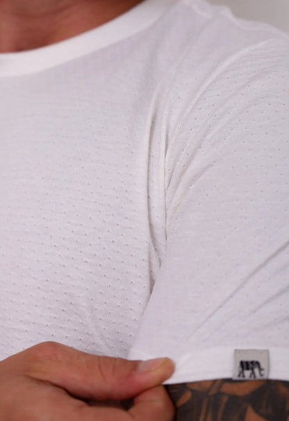 Camiseta Masculina Tricot Ponto Fino Branca