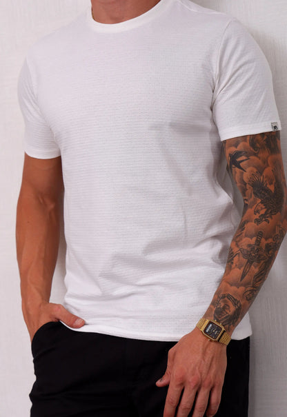 Camiseta Masculina Tricot Ponto Fino Branca