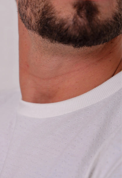 Camiseta Masculina Tricot Ponto Fino Branca