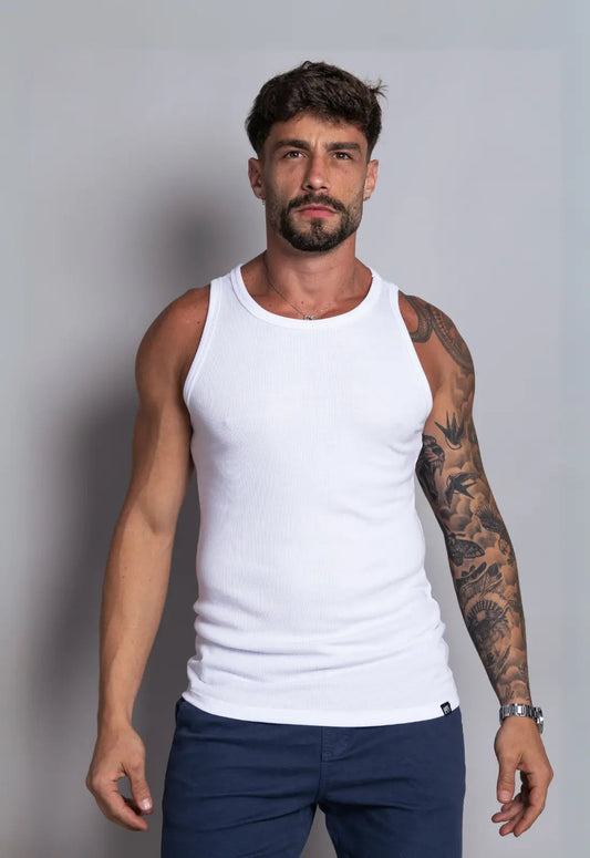 Camiseta Regata Americana Masculina Branca