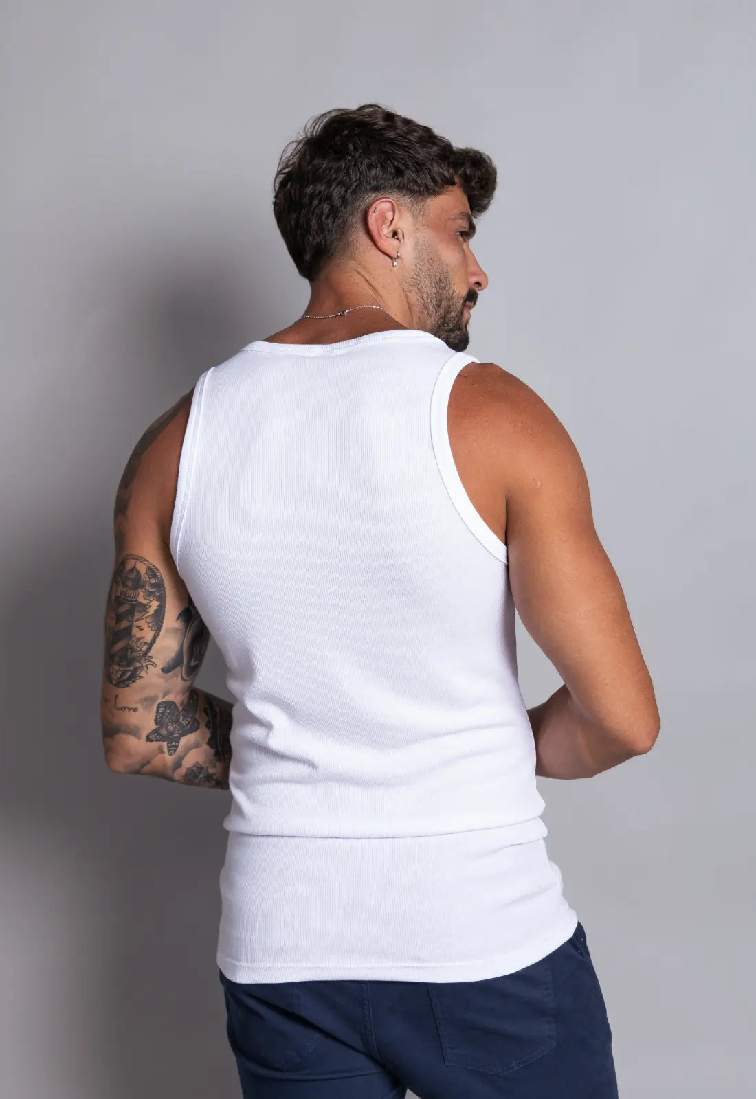 Camiseta Regata Americana Masculina Branca