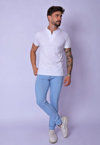 Camiseta Zíper Branca