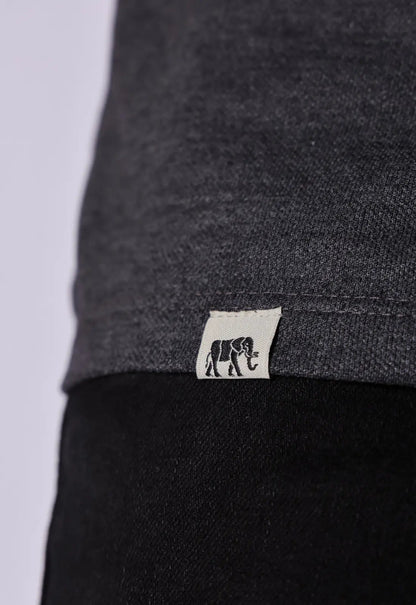 Camisa Polo Ziper Chumbo