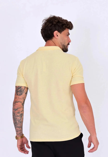 Camisa Polo Italiana Tricot Amarela