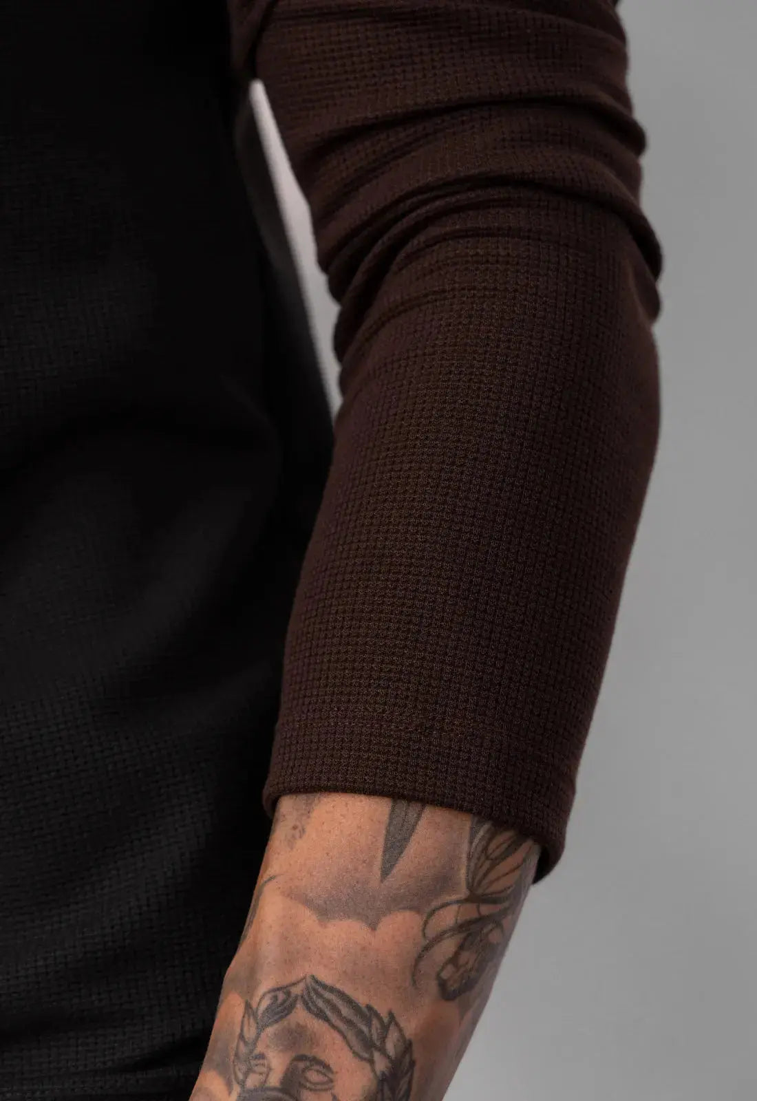 Camisa Polo Italiana Tricot Manga Longa Marrom