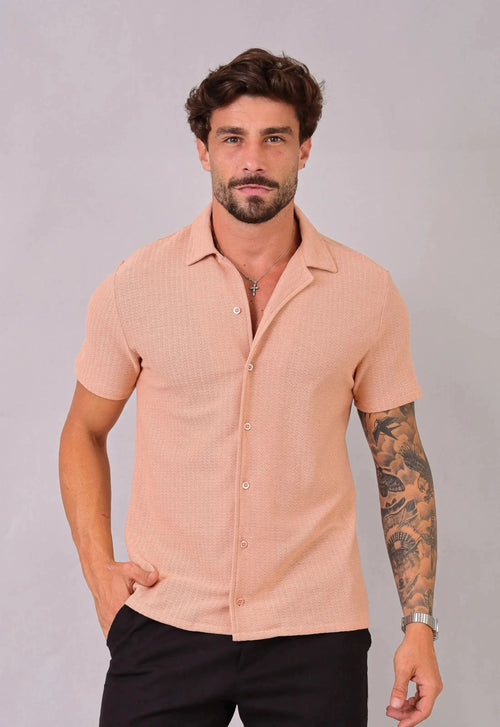 Camisa Masculina Tricot Bege