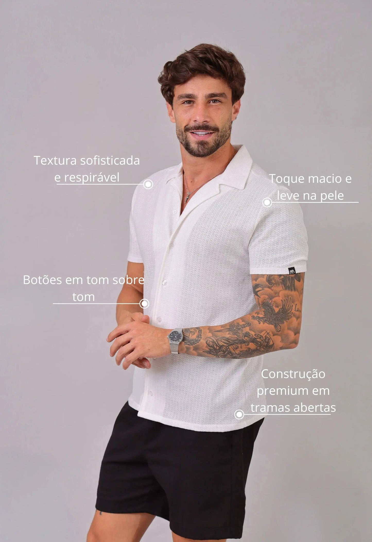 Camisa Masculina Tricot Branca