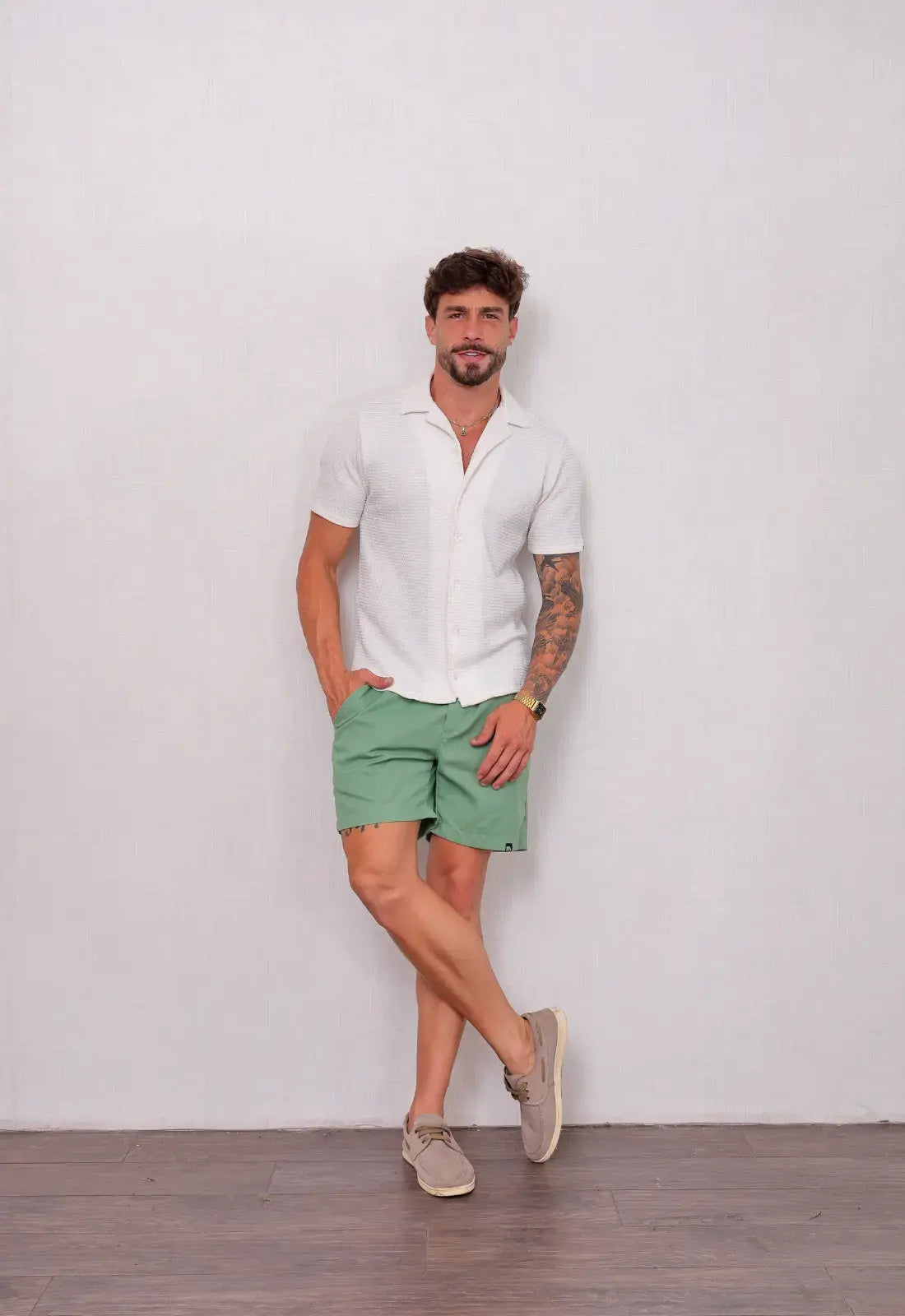 Camisa Masculina Tricot Touch Branca