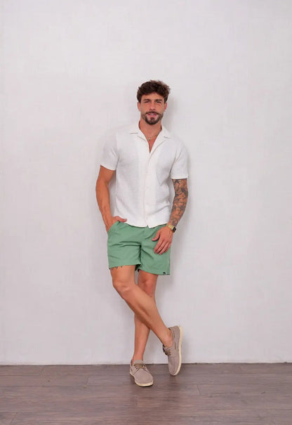 Camisa Masculina Tricot Touch Branca