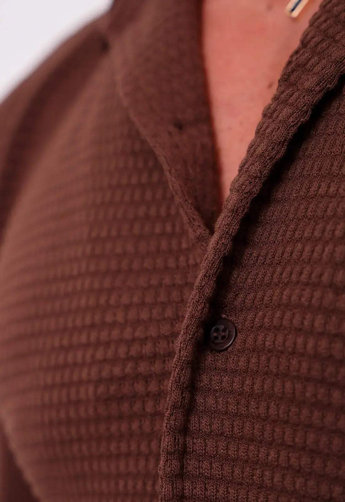 Camisa Masculina Tricot Touch Marrom