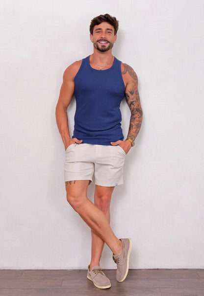 Camiseta Regata Americana Masculina Azul