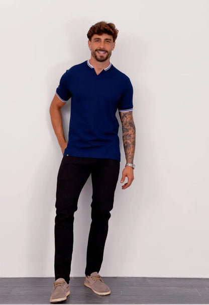 Camiseta Tricot Italiana Azul Marinho