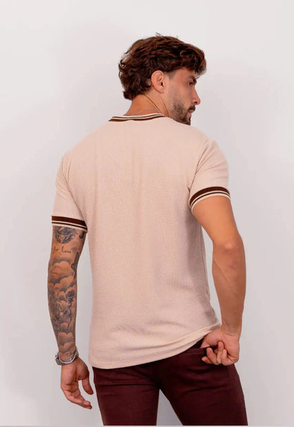 Camiseta Tricot Italiana Bege