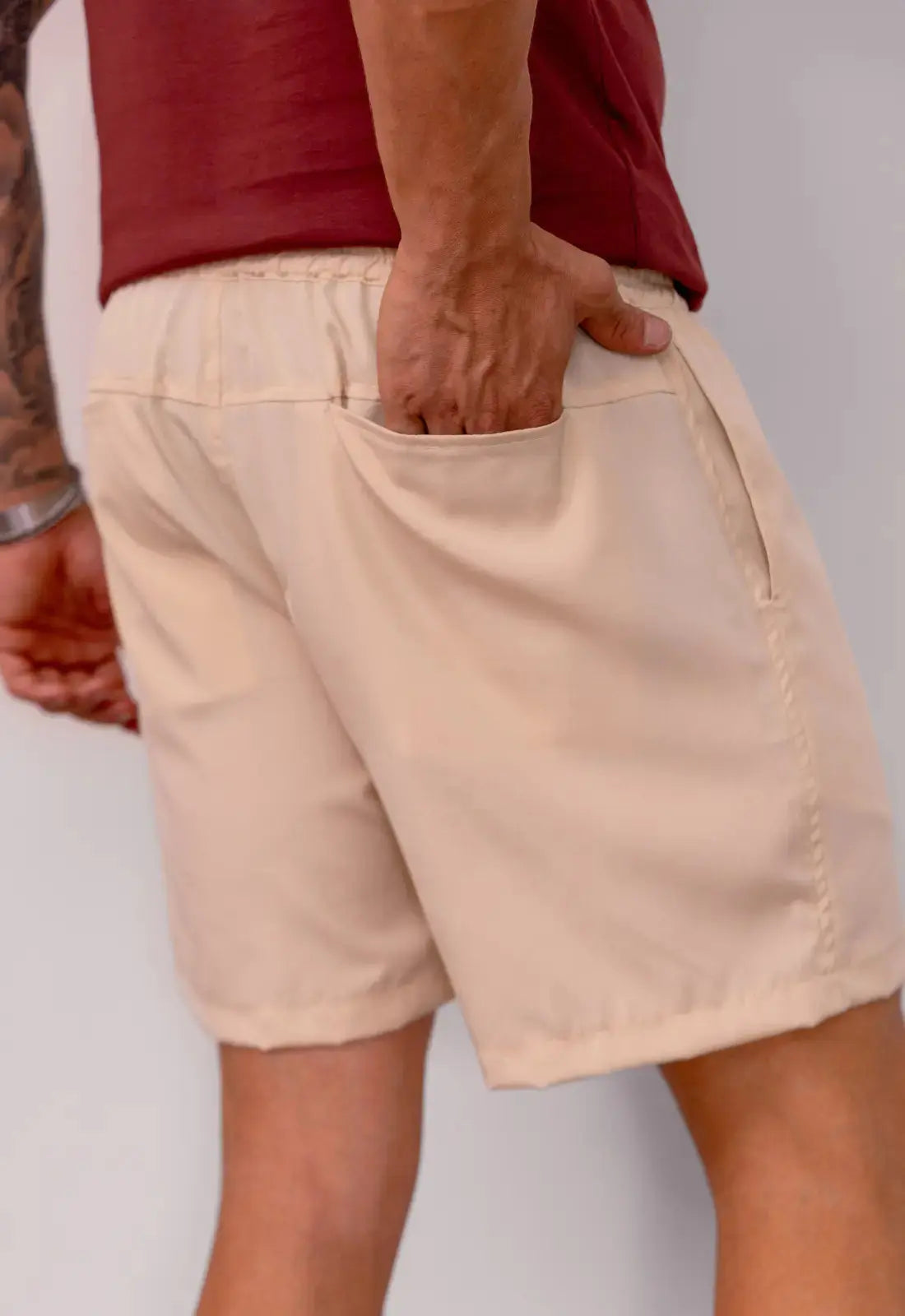 Shorts Masculino Microfibra Bege