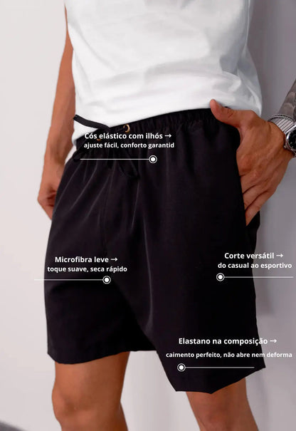 Shorts Masculino Microfibra Preto